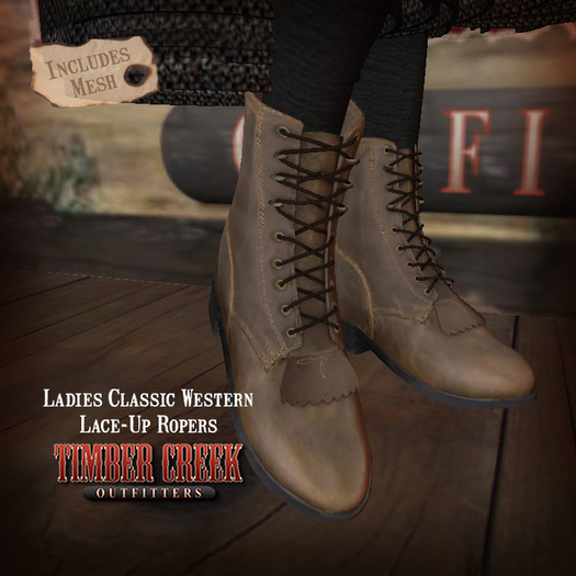 [Timber Creek] Lace-Up Ropers-Faded-Boxed