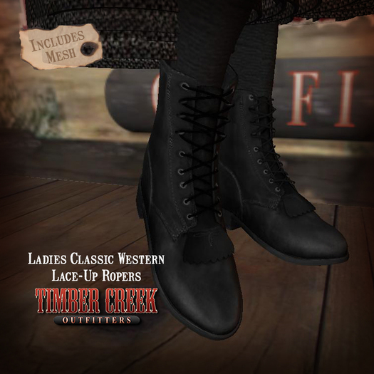 [Timber Creek] Lace-Up Ropers-Red-Boxed