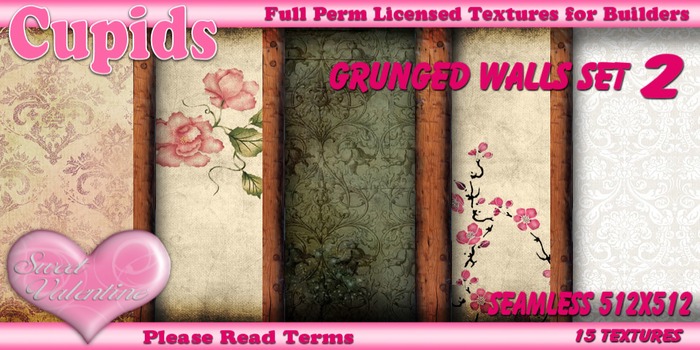 *Cupids Textures * 15 GRUNGED WALLS SET 2