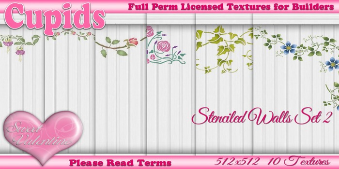 *Cupids Textures * 10 SEAMLESS STENCILED WALLS SET 2