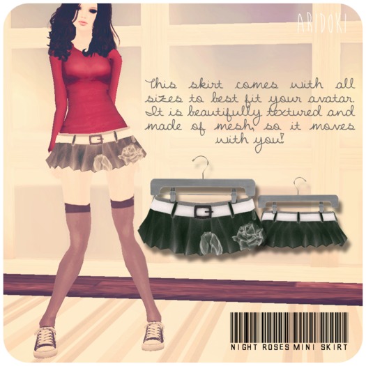 ARIDOKI Black Roses Mini Skirt