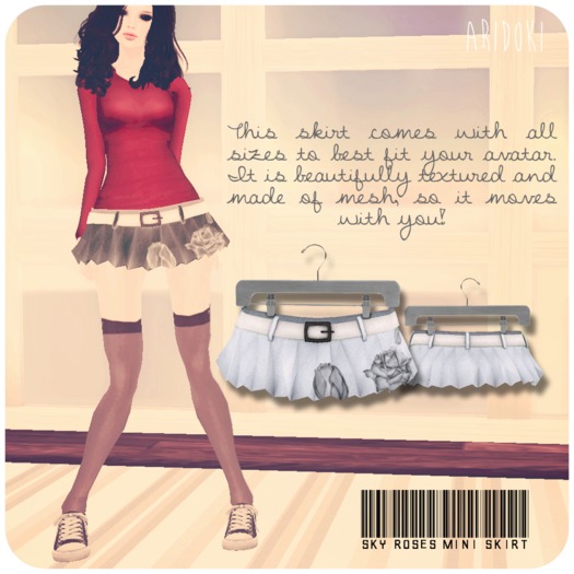 ARIDOKI Blue Roses Mini Skirt