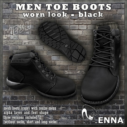 :ENNA: MESH Men Toe Boots black