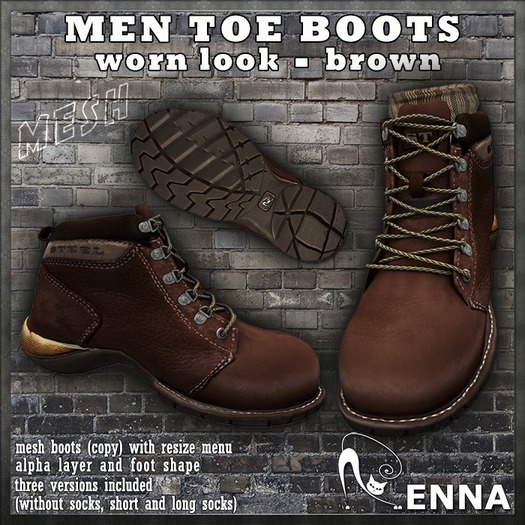 :ENNA: MESH Men Toe Boots brown