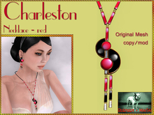 Bliensen + MaiTai - Charleston - Art Deco Necklace - Red