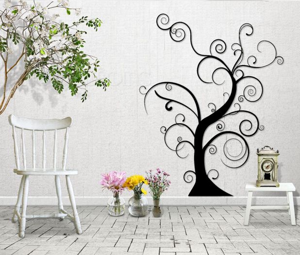 Bare Whimsical Tree Wall Decal