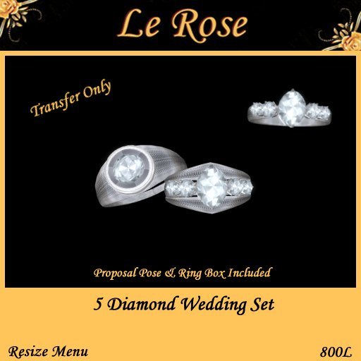 5 Diamond Wedding Ring Set