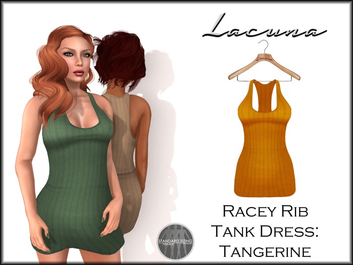 *LACUNA* Racey Rib Tank Dress - Tangerine