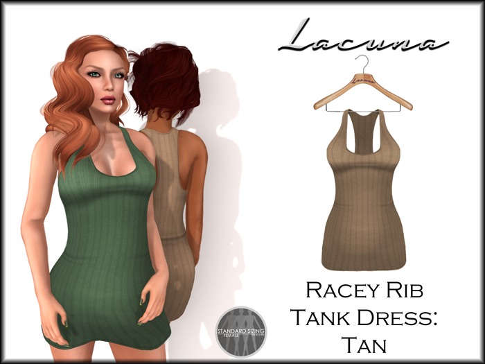 *LACUNA* Racey Rib Tank Dress - Tan