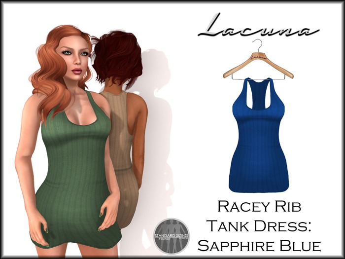 *LACUNA* Racey Rib Tank Dress - Sapphire Blue