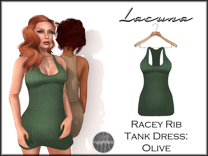 *LACUNA* Racey Rib Tank Dress - Olive