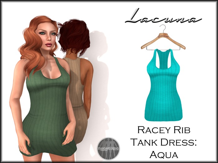 *LACUNA* Racey Rib Tank Dress - Aqua