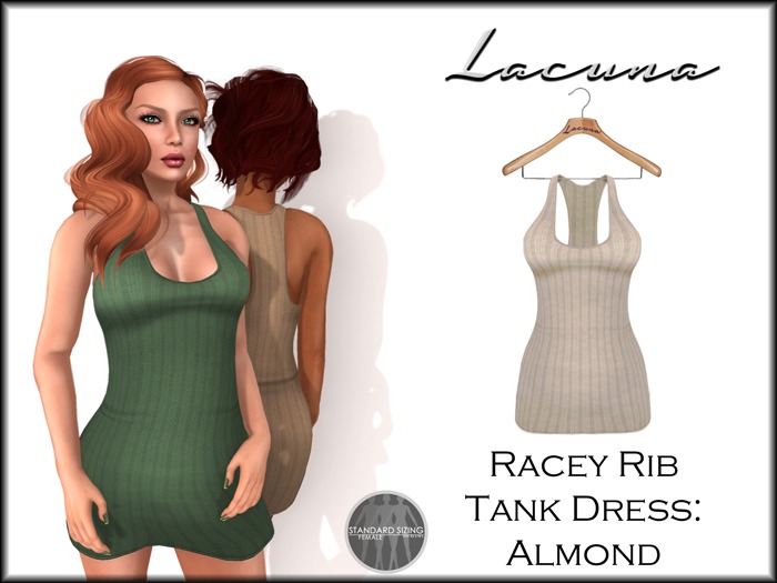 *LACUNA* Racey Rib Tank Dress - Almond