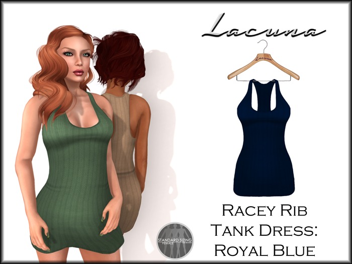 *LACUNA* Racey Rib Tank Dress - Royal Blue