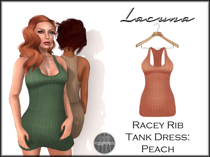 *LACUNA* Racey Rib Tank Dress - Peach