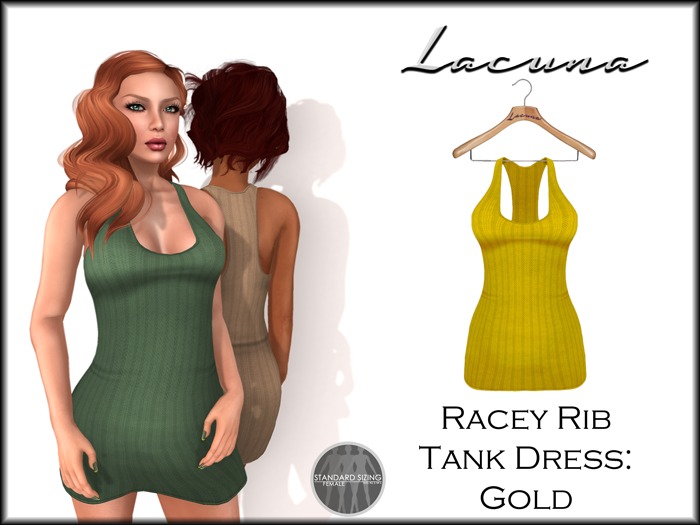 *LACUNA* Racey Rib Tank Dress - Gold