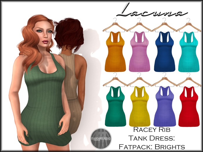 *LACUNA* Racey Rib Tank Dress - FATPACK - BRIGHTS