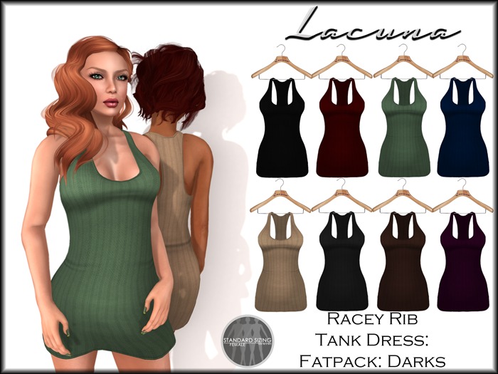 *LACUNA* Racey Rib Tank Dress - FATPACK - DARKS