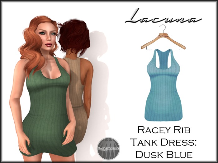 *LACUNA* Racey Rib Tank Dress - Dusk Blue