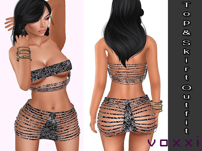 .::voxxi::. [Glam Star] Ripped Outfit Black Sequin