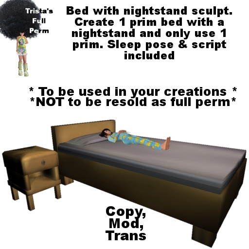Bed & Nightstand Sculpt 1 (BOXED)