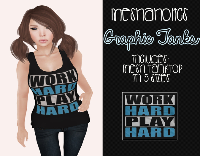 -MA- Graphic Tank *Work Hard*