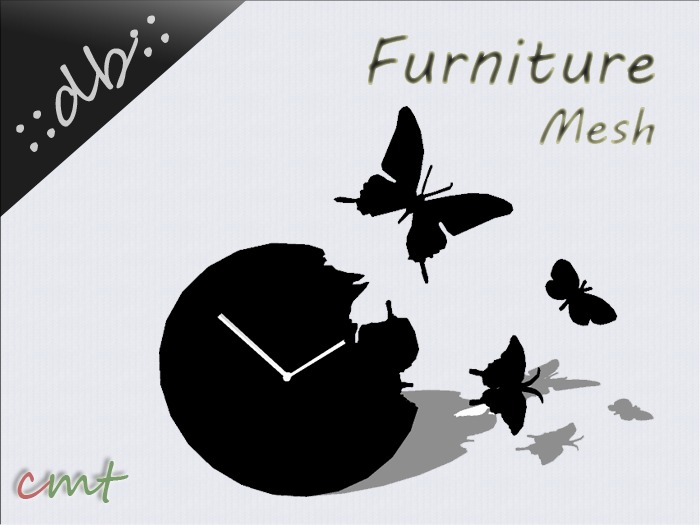 ::db furniture:: Romantic scripted 3D Analog Wall Clock black