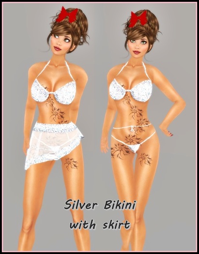 Silver Bikini with Skirt