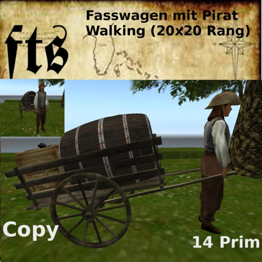 Fasswagen mit Pirat Walking