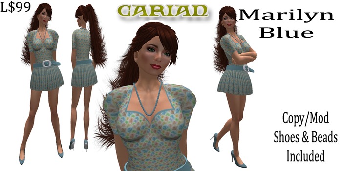 Marilyn Dress Set : Blue