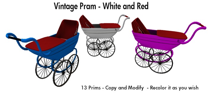 Vintage Pram - White - (BOXED)