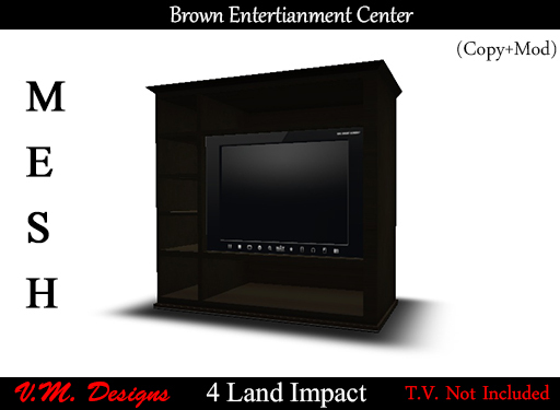 VM Designs Brown Mesh Entertainment Center (Copy+Mod)