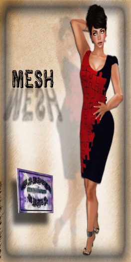 M.U RED PUZZLE DRESS