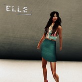 [Elle] Aztec Tank w/ Teal Skirt