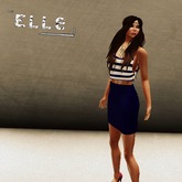 [Elle] Striped Tank w/ Navy Skirt