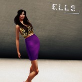 [Elle] Leopard Tank w/ Purple Skirt