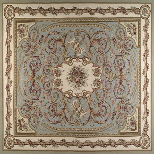 Lt Green Aubusson Rug (1 LI, $40)
