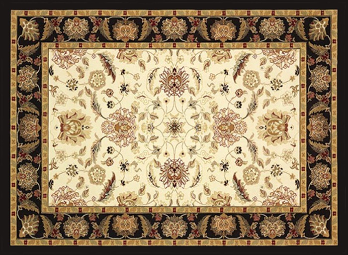 Ivory - Black Border Rug (Aubusson)