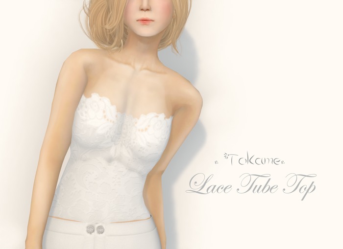 .Tokame. Lace Tube Top White