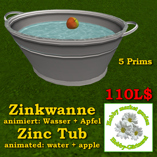 Zink tub with rotating apple