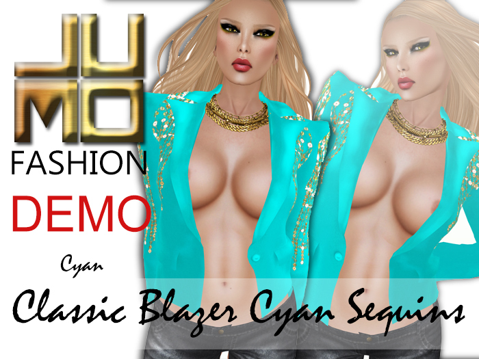 .:JUMO:. Classic Blazer Turquoise Sequins DEMO