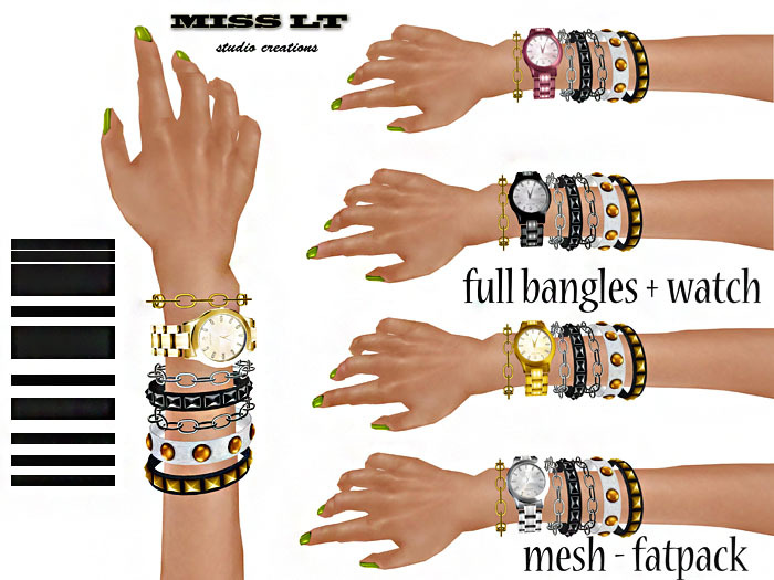 Miss LT - Mesh Full bangles w/watch fatpack