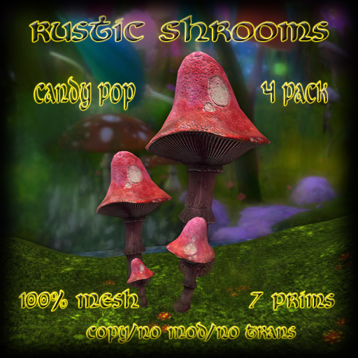 *FFC* Rustic Shrooms 4 Pack - Candy Pop