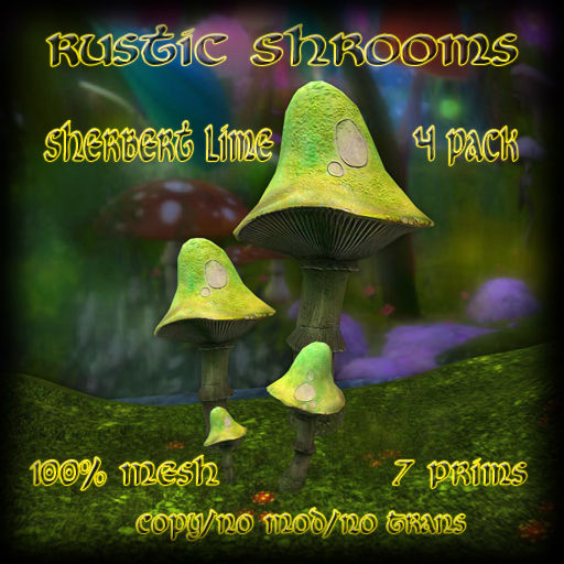 *FFC* Rustic Shrooms 4 Pack - Sherbert Lime