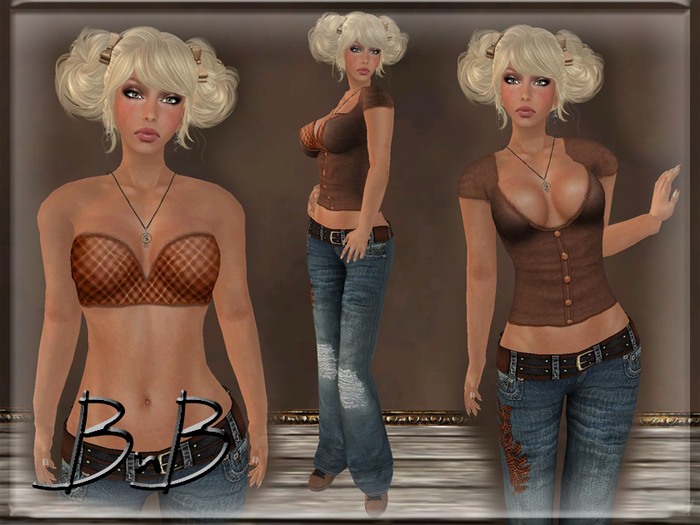 ::BnB:: Just for Fun~Fall/brown~ mesh jean set with Lolas Tango appliers included