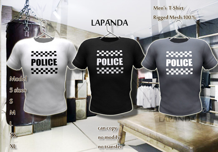 [LaPANDA] POLICE [ 3 COLORS PACK] Men T-Shirt Mesh