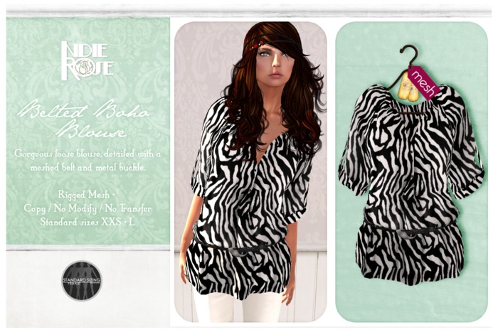 ~*INDIE ROSE*~ Belted Boho Blouse  - ZP - Black