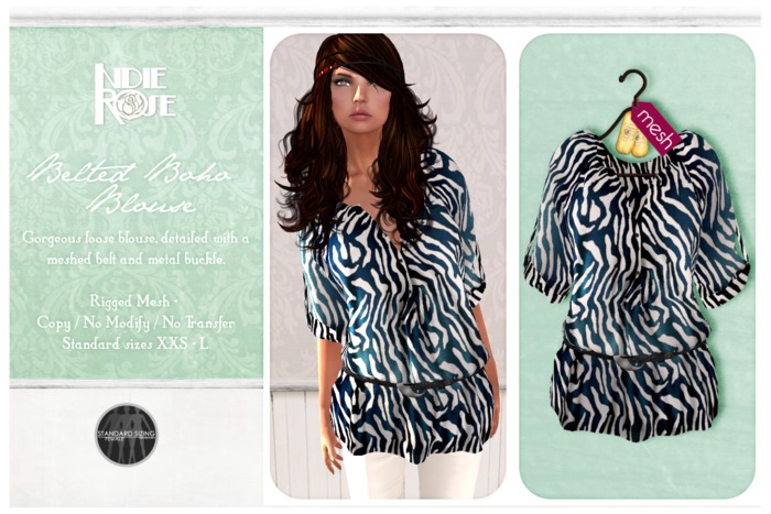 ~*INDIE ROSE*~ Belted Boho Blouse  - ZP - Black
