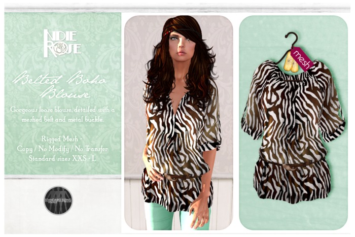 ~*INDIE ROSE*~ Belted Boho Blouse  - ZP - Brown