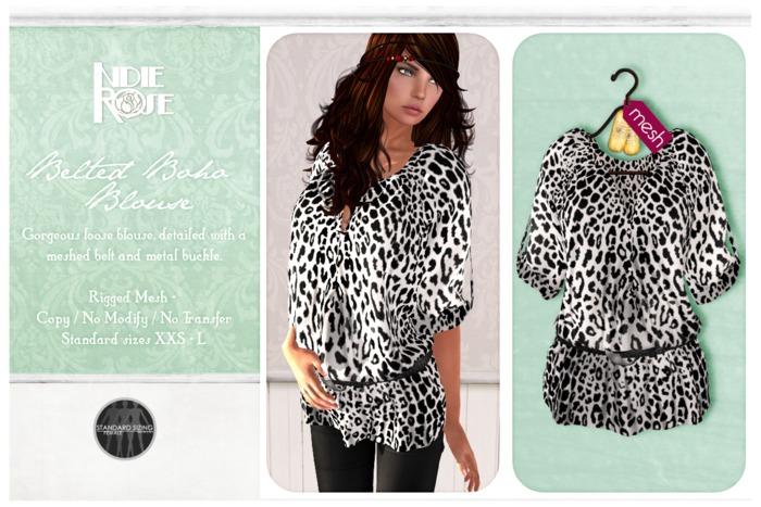 ~*INDIE ROSE*~ Belted Boho Blouse  - ZP - Black